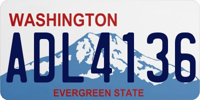 WA license plate ADL4136