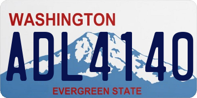 WA license plate ADL4140