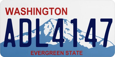 WA license plate ADL4147