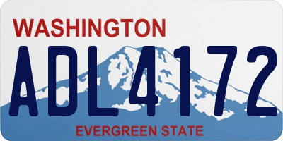 WA license plate ADL4172