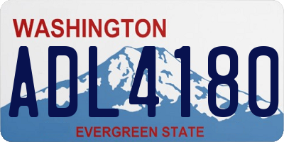 WA license plate ADL4180