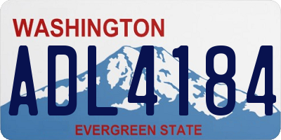 WA license plate ADL4184