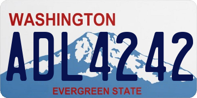 WA license plate ADL4242