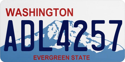 WA license plate ADL4257