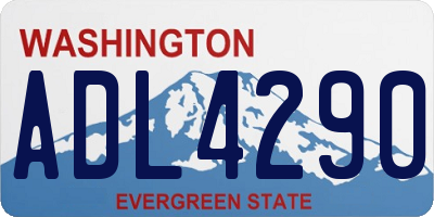 WA license plate ADL4290