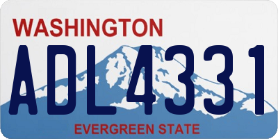 WA license plate ADL4331