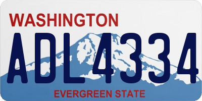 WA license plate ADL4334