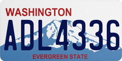 WA license plate ADL4336