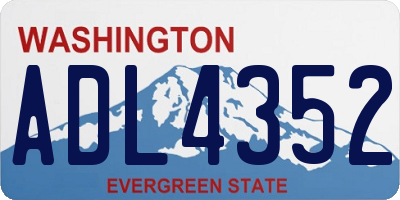 WA license plate ADL4352