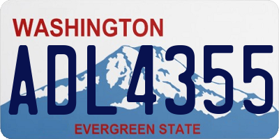 WA license plate ADL4355