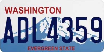 WA license plate ADL4359