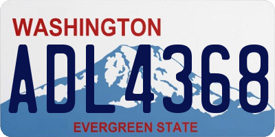 WA license plate ADL4368