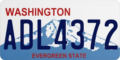 WA license plate ADL4372
