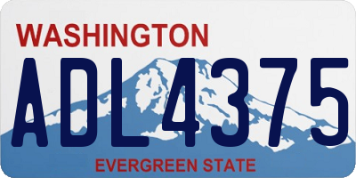 WA license plate ADL4375
