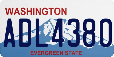 WA license plate ADL4380