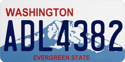 WA license plate ADL4382