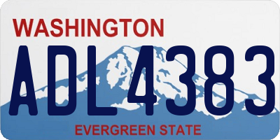WA license plate ADL4383
