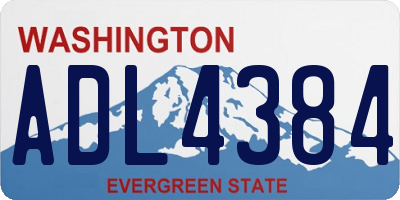 WA license plate ADL4384