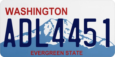WA license plate ADL4451
