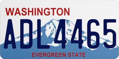 WA license plate ADL4465