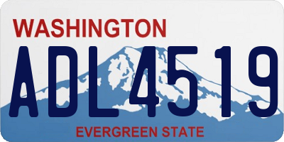 WA license plate ADL4519