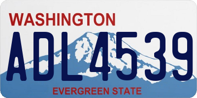 WA license plate ADL4539