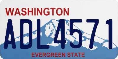 WA license plate ADL4571