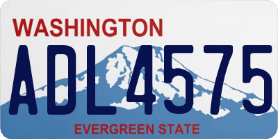 WA license plate ADL4575