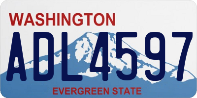 WA license plate ADL4597