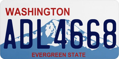 WA license plate ADL4668