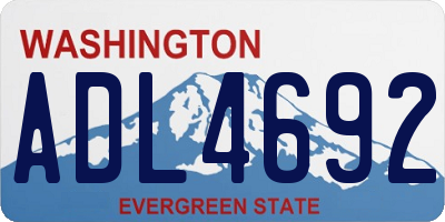 WA license plate ADL4692