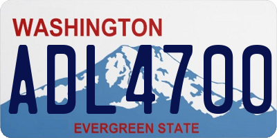 WA license plate ADL4700