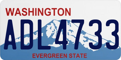 WA license plate ADL4733