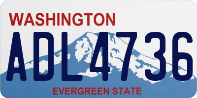 WA license plate ADL4736