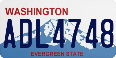 WA license plate ADL4748