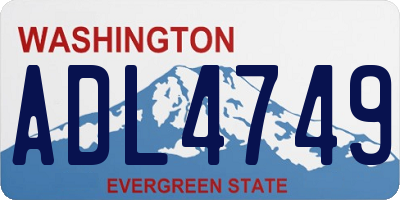 WA license plate ADL4749