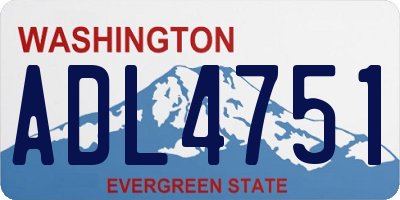 WA license plate ADL4751