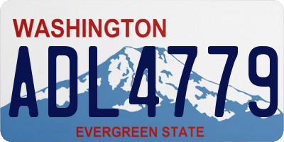 WA license plate ADL4779