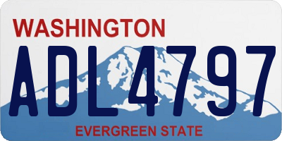 WA license plate ADL4797