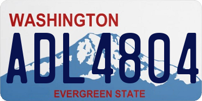 WA license plate ADL4804