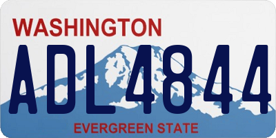 WA license plate ADL4844