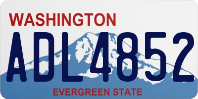 WA license plate ADL4852