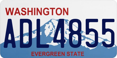 WA license plate ADL4855
