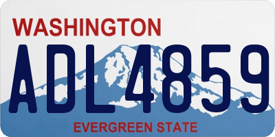 WA license plate ADL4859