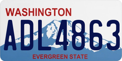 WA license plate ADL4863