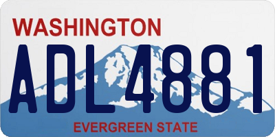 WA license plate ADL4881