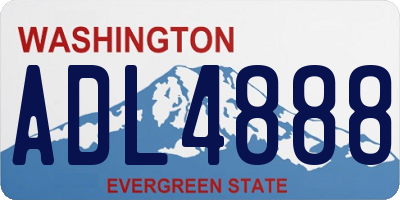 WA license plate ADL4888