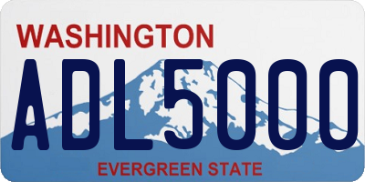 WA license plate ADL5000