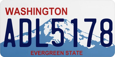 WA license plate ADL5178