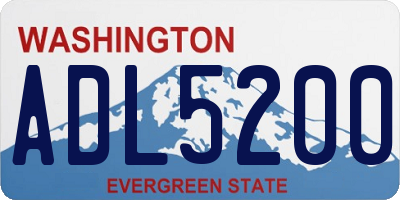 WA license plate ADL5200